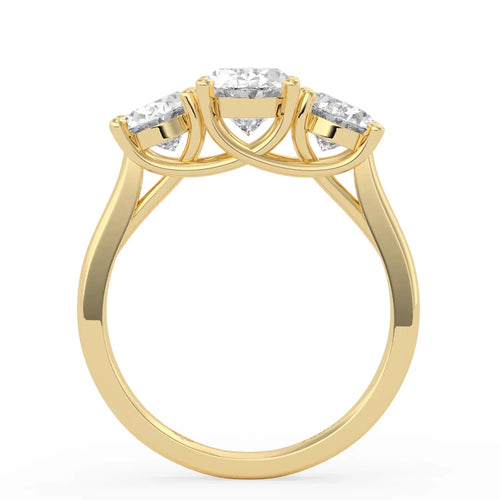 Load image 1 in gallery view. Genevieve Three Stone Oval Diamond Ring
