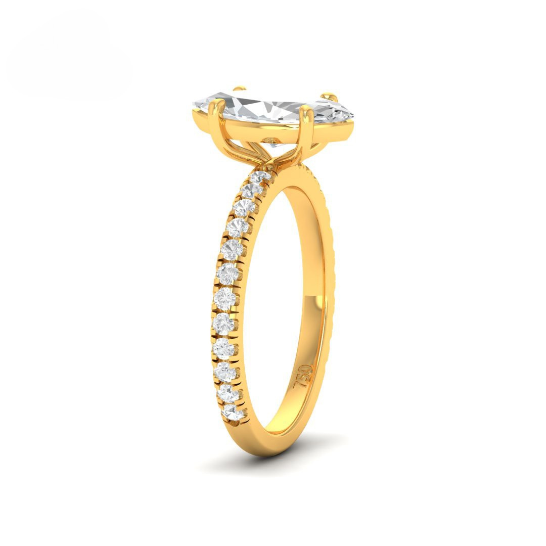 Athena Marquise With Diamond Band Engagement Ring