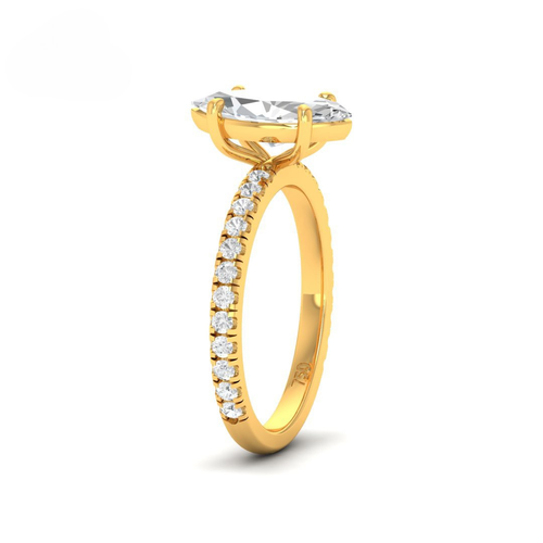 Load image 1 in gallery view. Athena Marquise With Diamond Band Engagement Ring