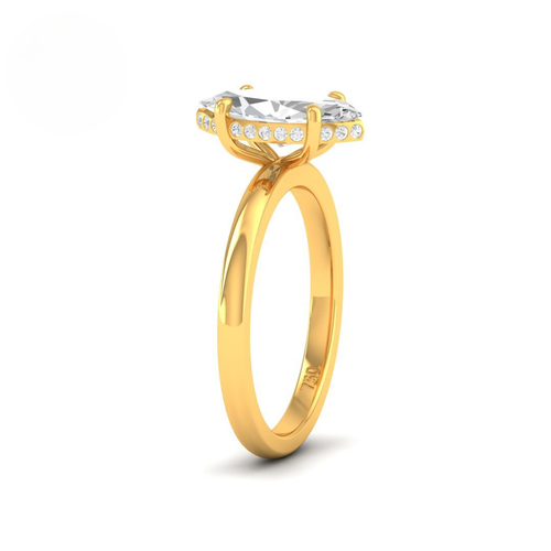 Load image 1 in gallery view. Kiara Marquise Cut Diamond With Hidden Halo Engagement Ring
