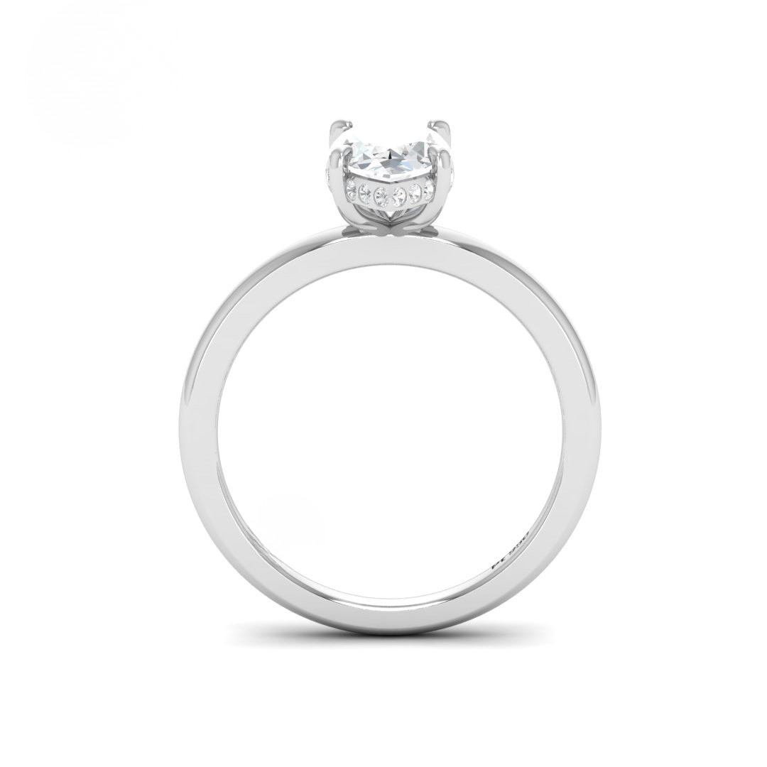 Kiara Marquise Cut Diamond With Hidden Halo Engagement Ring