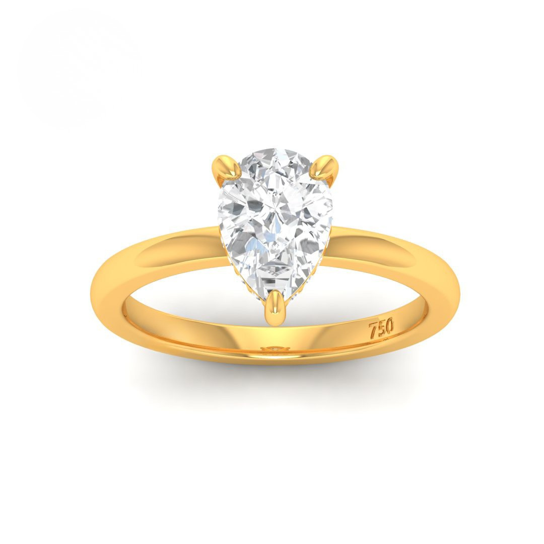 Kiara Pear Cut Diamond With Hidden Halo Engagement Ring