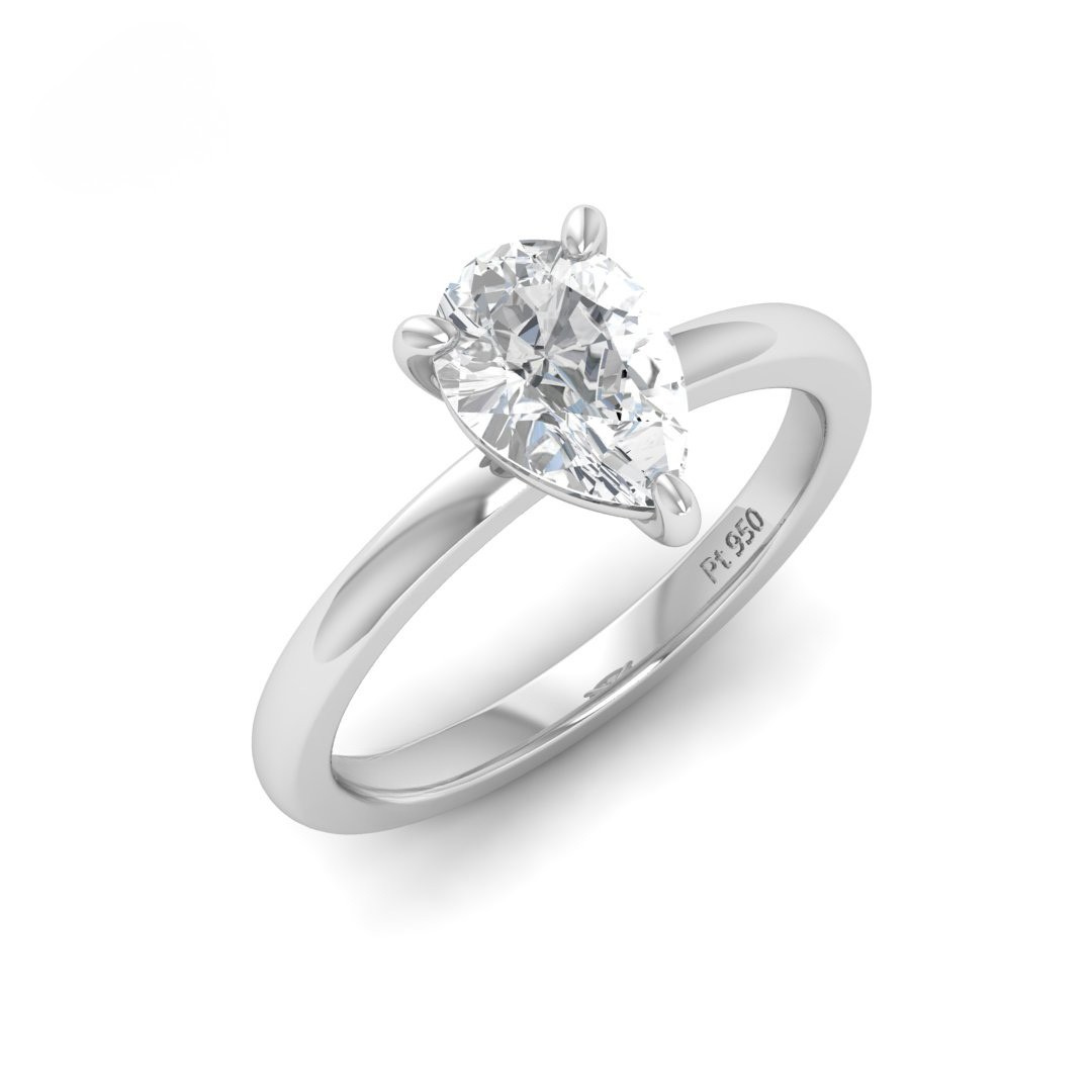 Anaya Solitaire Pear Cut With Diamond Engagement Ring