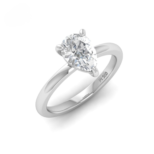 Load image 1 in gallery view. Anaya Solitaire Pear Cut With Diamond Engagement Ring