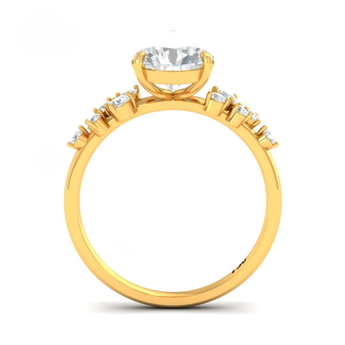 Load image 1 in gallery view. Lina Pear Cut Diamond Engagement Ring With Diamond Accent Band