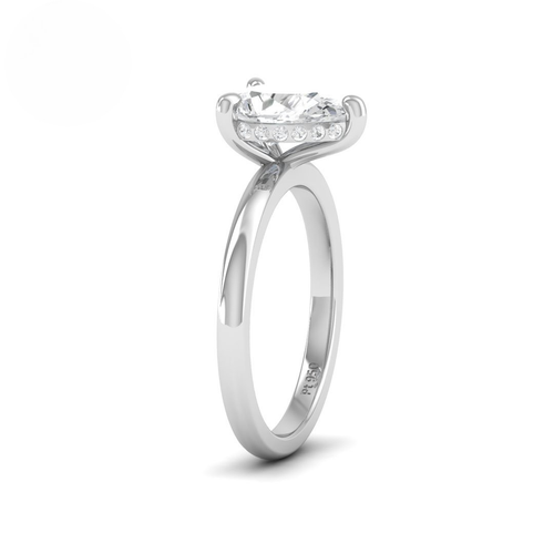 Load image 1 in gallery view. Kiara Pear Cut Diamond With Hidden Halo Engagement Ring