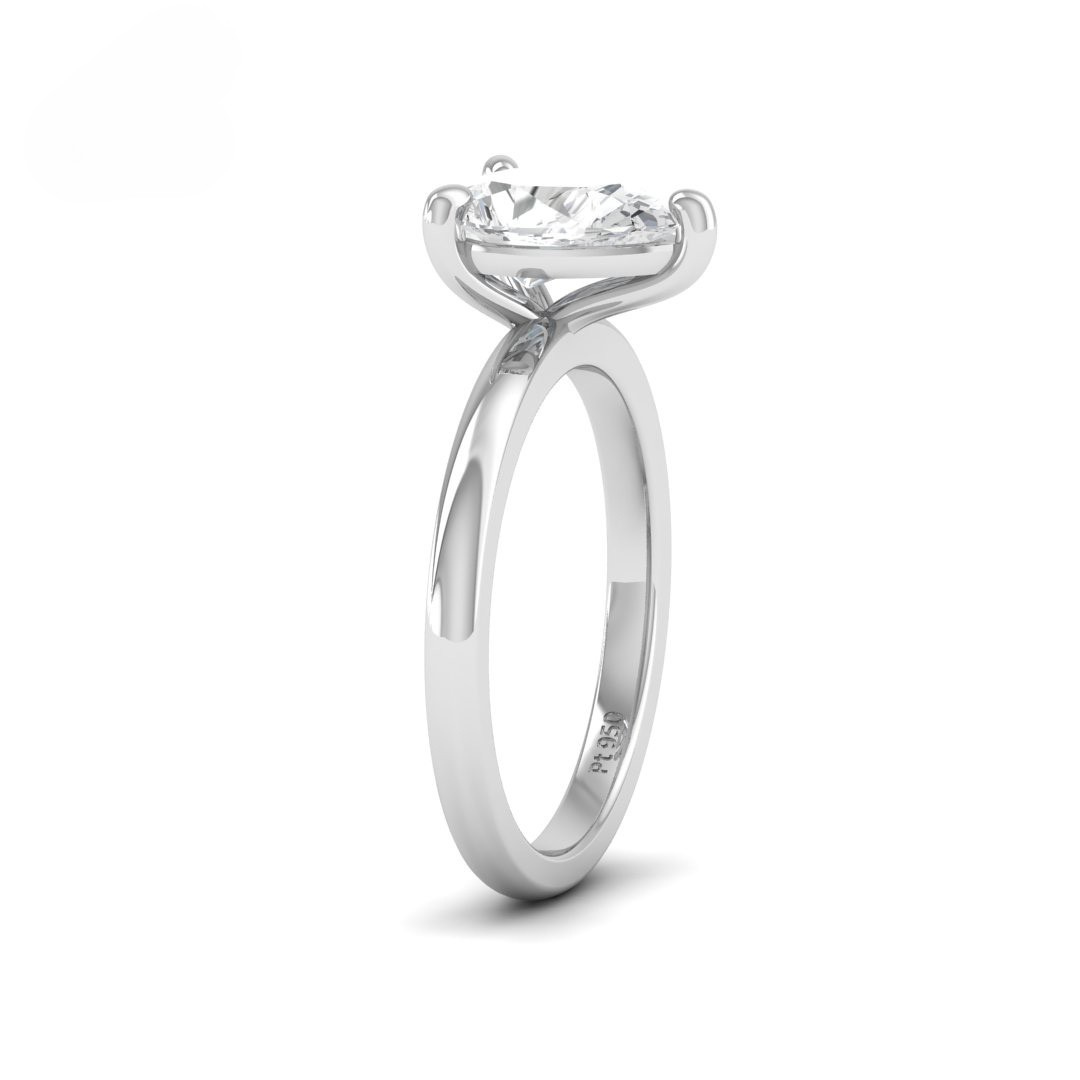 Anaya Solitaire Pear Cut With Diamond Engagement Ring