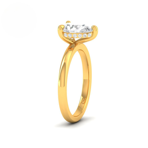 Load image 1 in gallery view. Kiara Pear Cut Diamond With Hidden Halo Engagement Ring