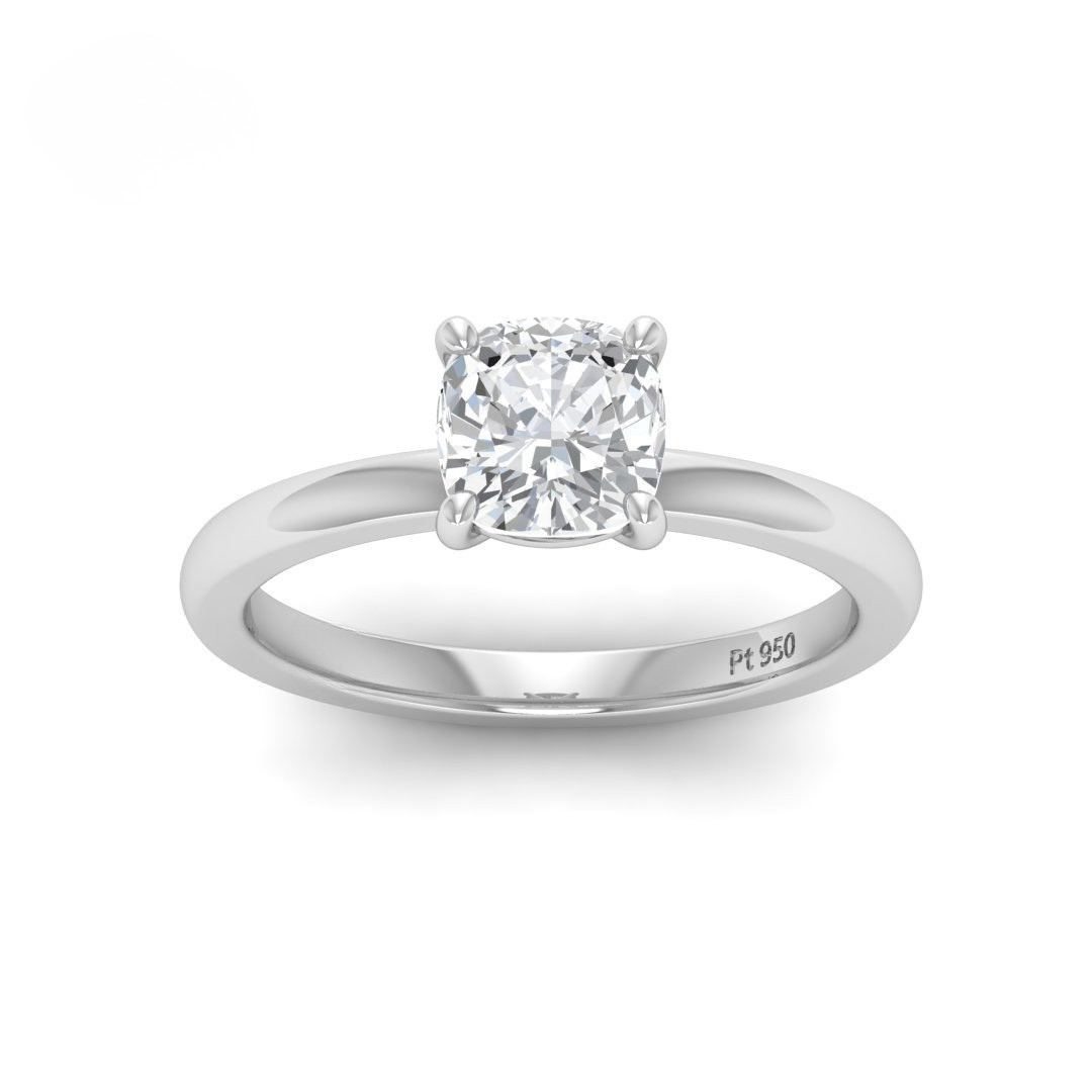 Anaya Solitaire Cushion Cut With Diamond Engagement Ring