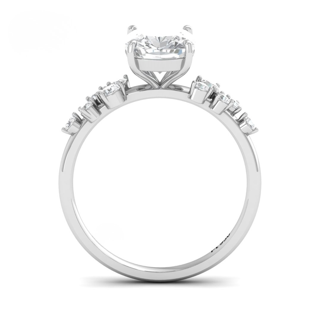 Lina Cushion Cut Diamond Engagement Ring With Diamond Accent Band
