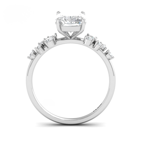 Load image 1 in gallery view. Lina Cushion Cut Diamond Engagement Ring With Diamond Accent Band