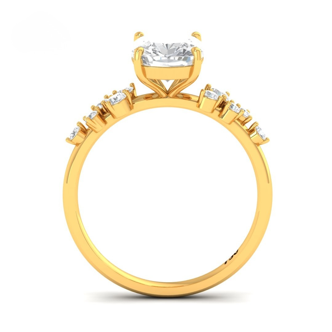 Lina Cushion Cut Diamond Engagement Ring With Diamond Accent Band