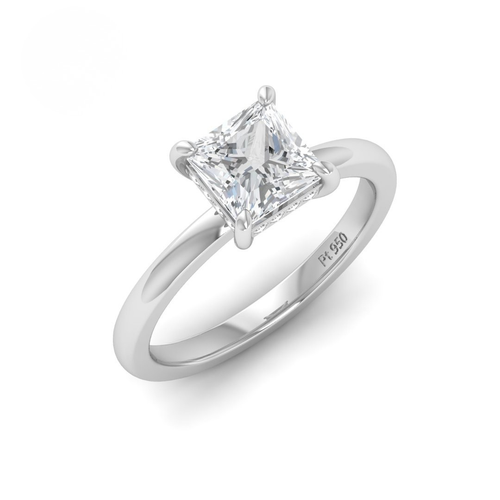 Load image 1 in gallery view. Kiara Princess Cut Diamond With Hidden Halo Engagement Ring