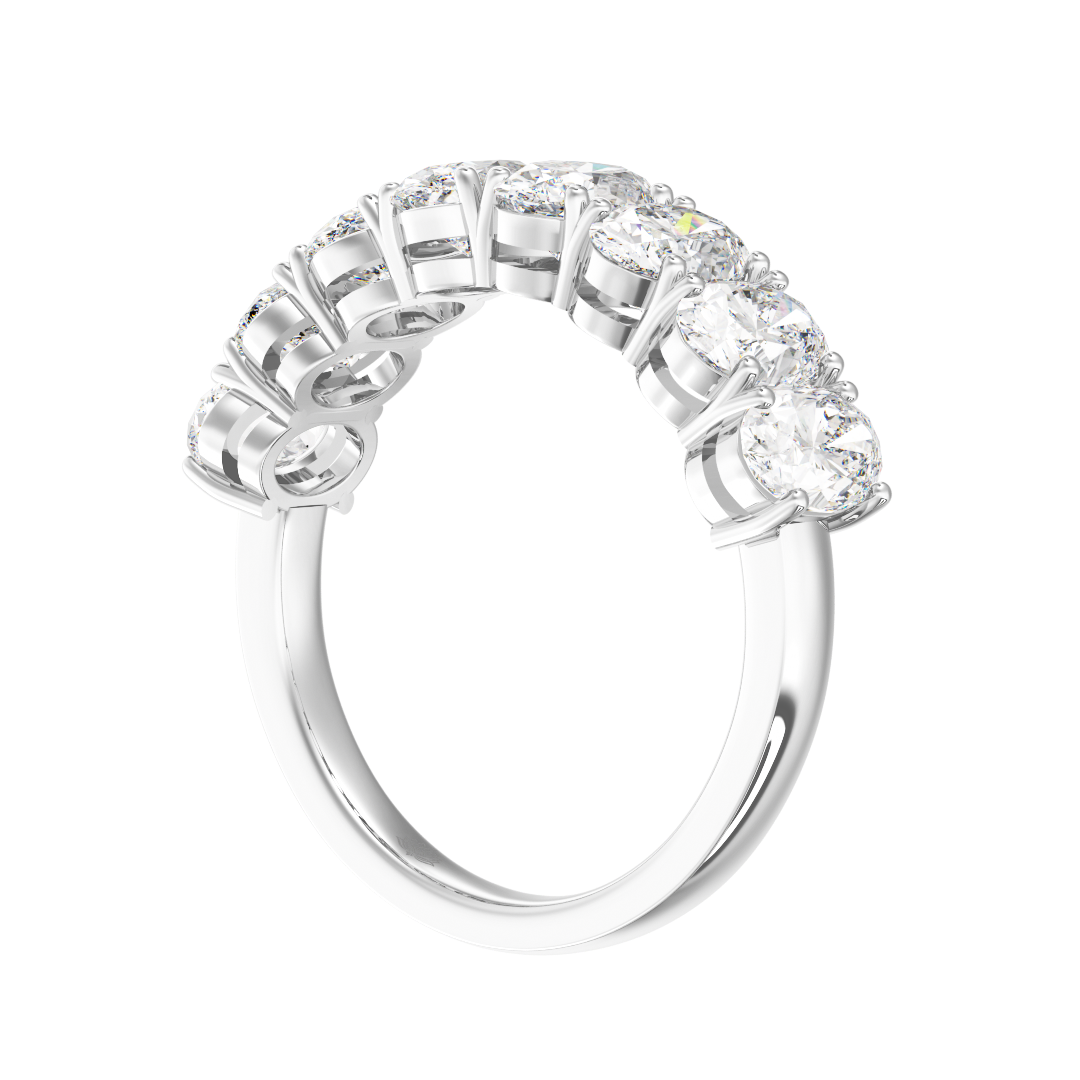 Sandrine Oval Cut Diamond Half Wedding Band