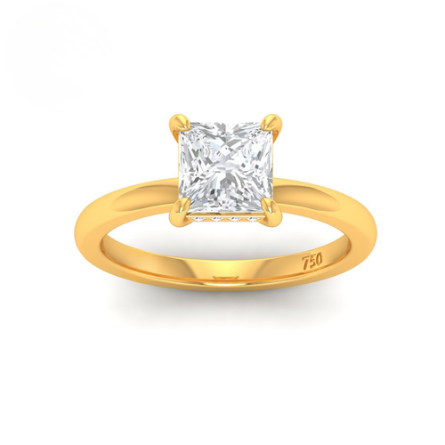Load image 1 in gallery view. Kiara Princess Cut Diamond With Hidden Halo Engagement Ring