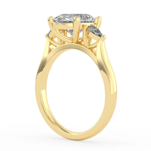 Load image 1 in gallery view. Isla Oval Diamond Ring with Pear Side Stones
