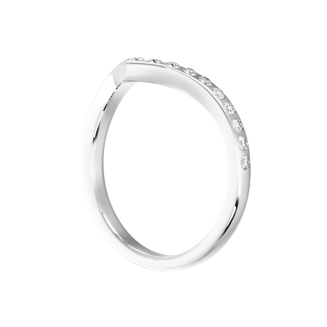 Evangelia V Round Brilliant Cut Diamond Wedding Band