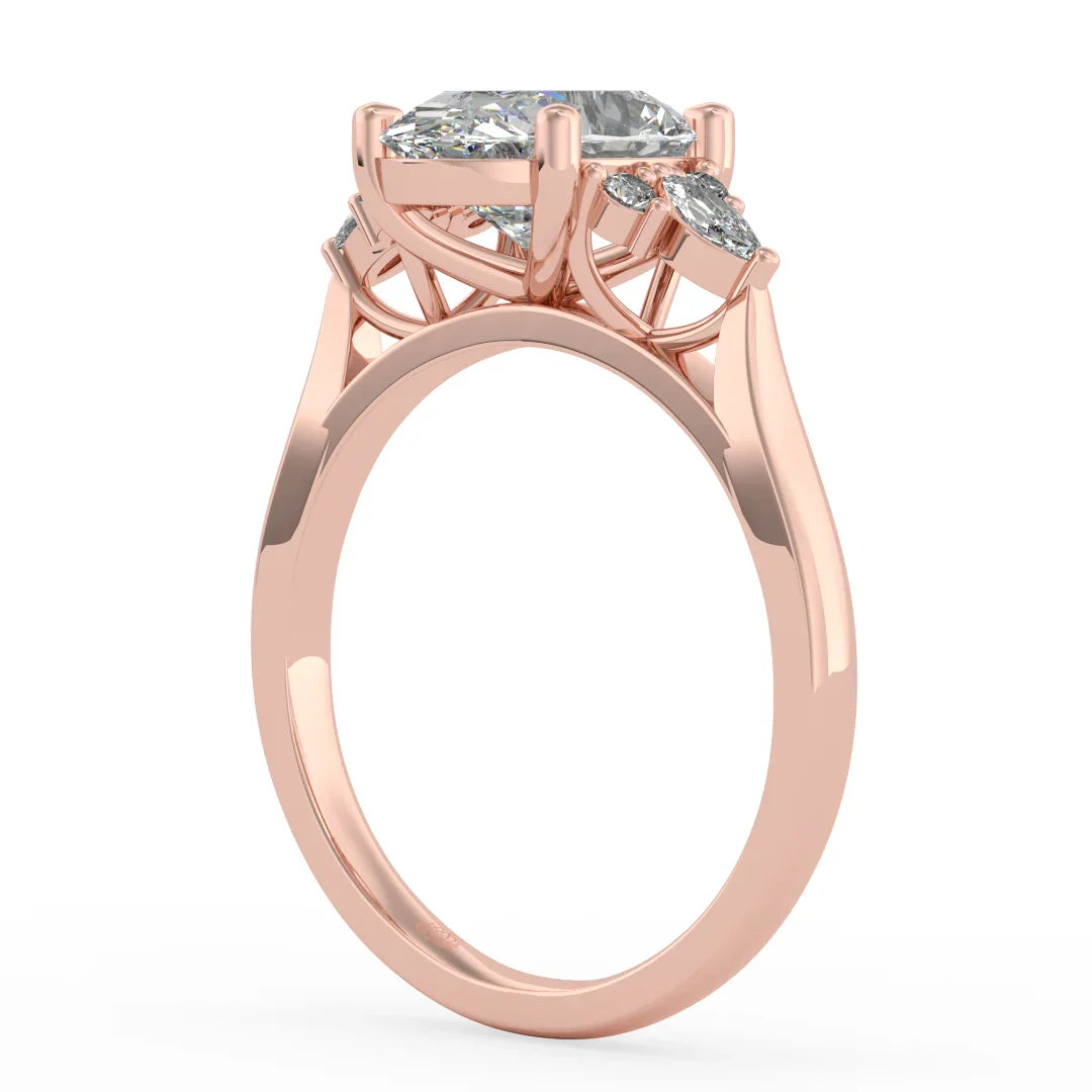 Grandeur Oval Diamond Ring with Sparkling Accent Band