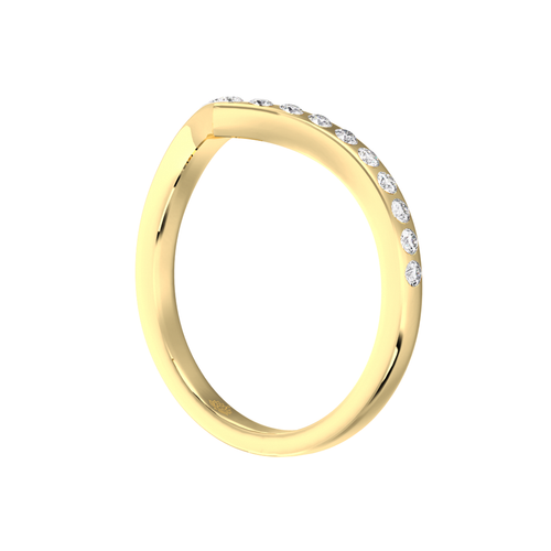 Load image 1 in gallery view. Evangelia V Round Brilliant Cut Diamond Wedding Band