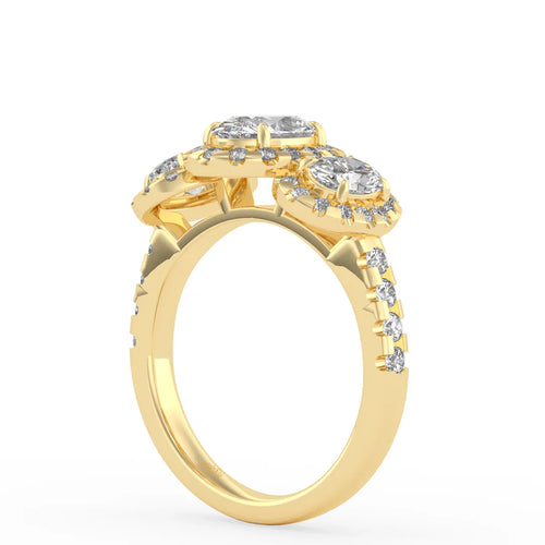 Load image 1 in gallery view. Lumière Trinity Oval Engagement Ring