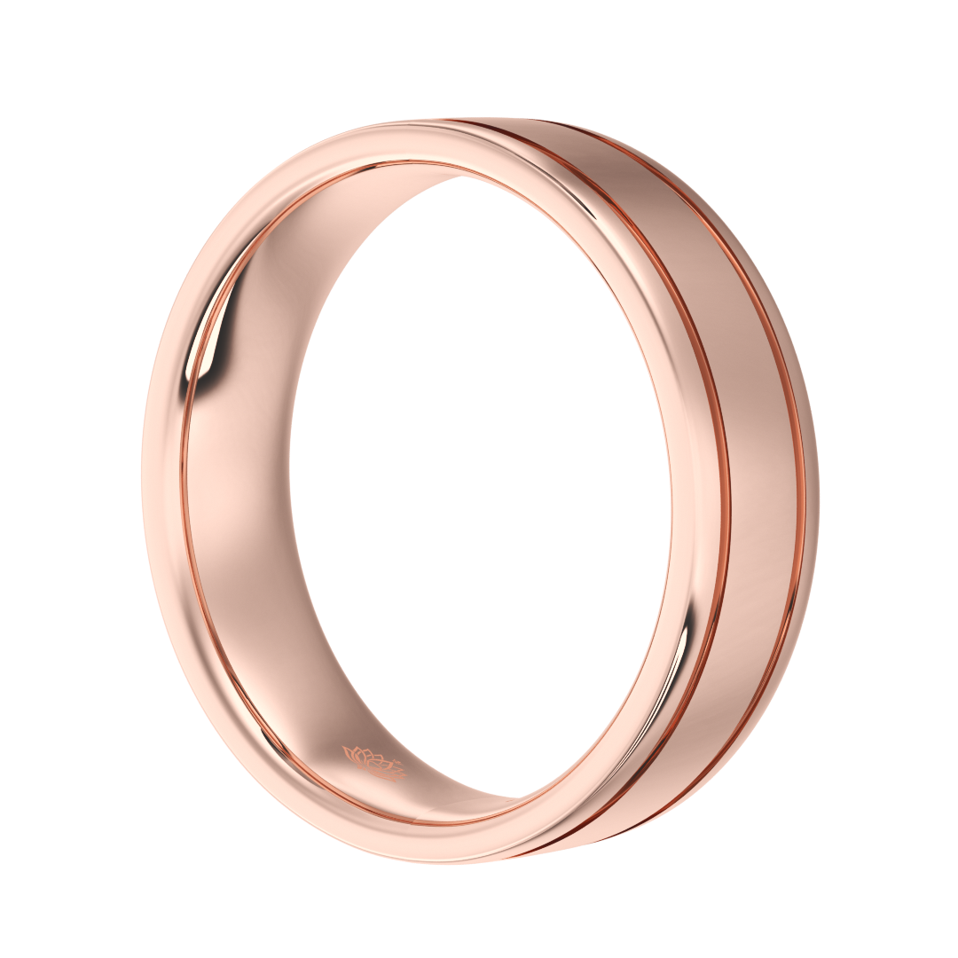 Sterling Grooved Matte Men's Band