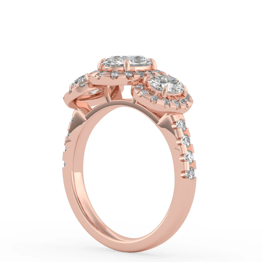 Lumière Trinity Oval Engagement Ring