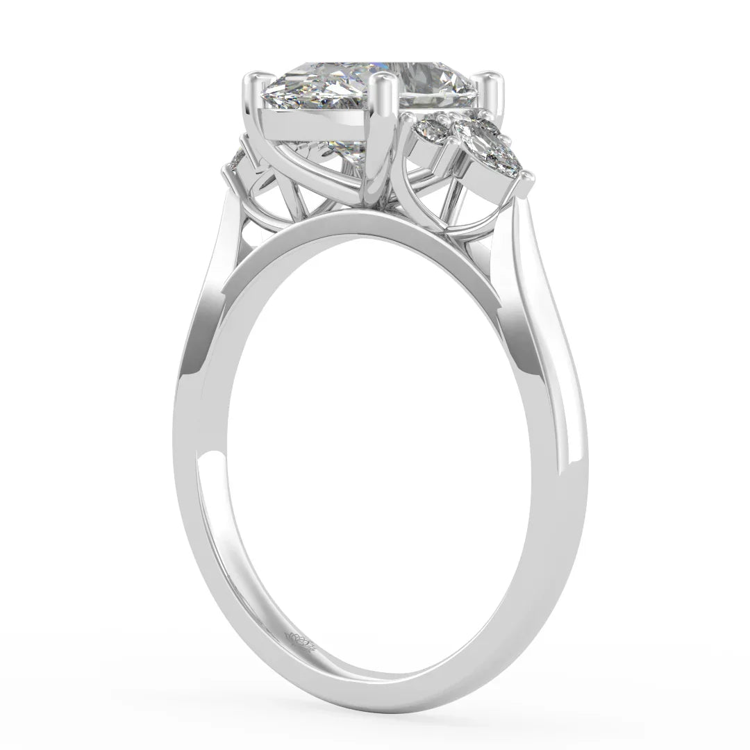 Grandeur Oval Diamond Ring with Sparkling Accent Band