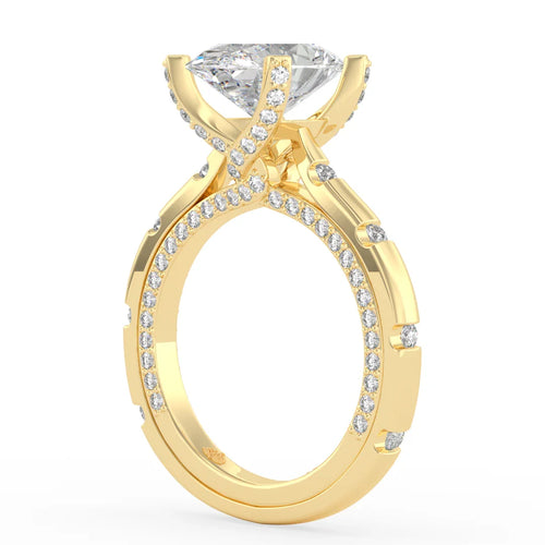 Load image 1 in gallery view. Sophia Oval Diamond Ring with Marquise Band