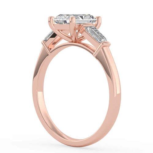 Load image 1 in gallery view. Aurora Radiant Diamond Ring with Tapered Baguette Accents