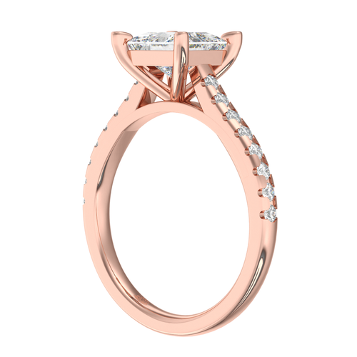 Load image 1 in gallery view. Antoinette Princess With Diamond Band Engagement Ring