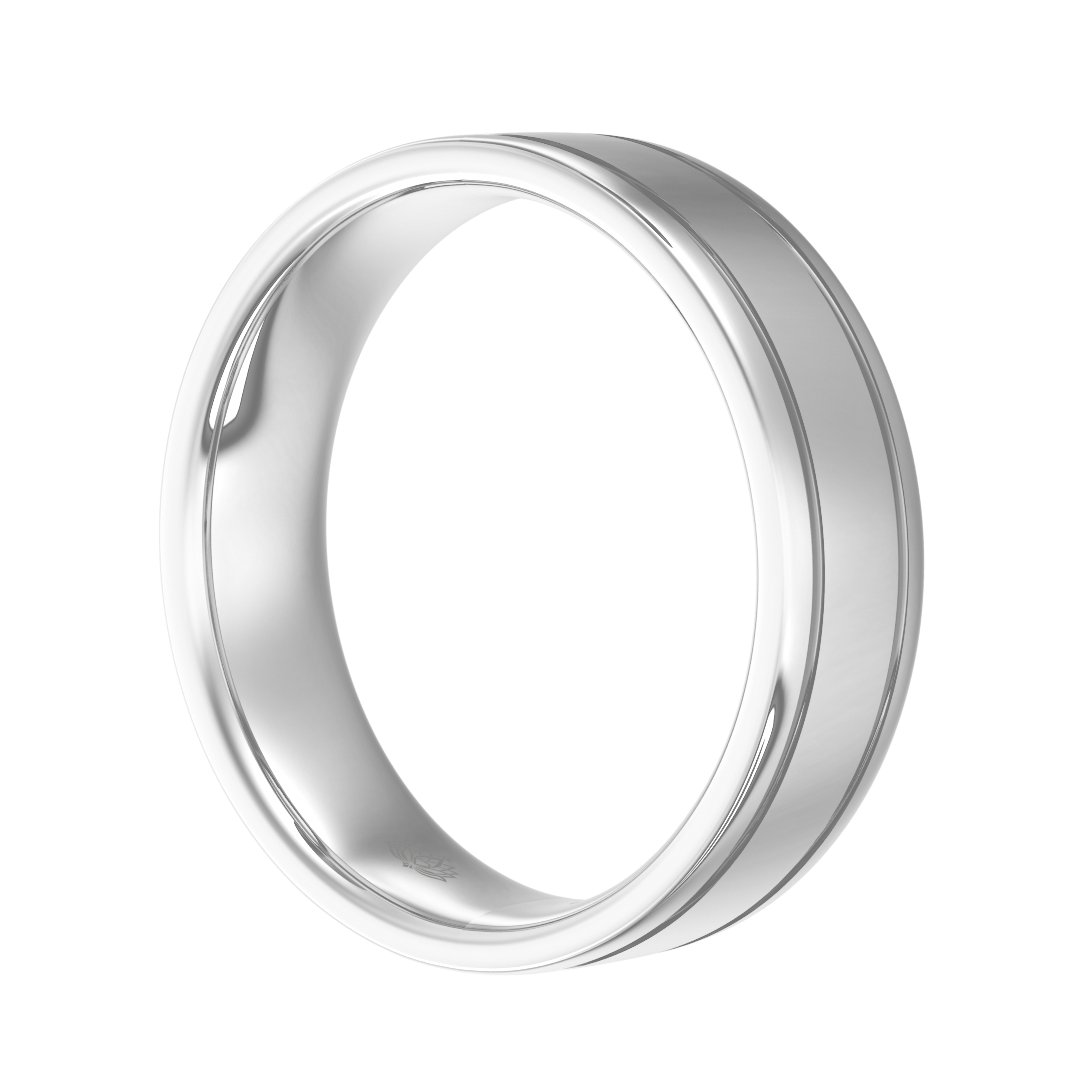 Sterling Grooved Matte Men's Band