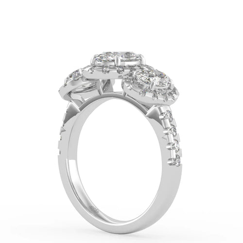 Load image 1 in gallery view. Lumière Trinity Oval Engagement Ring