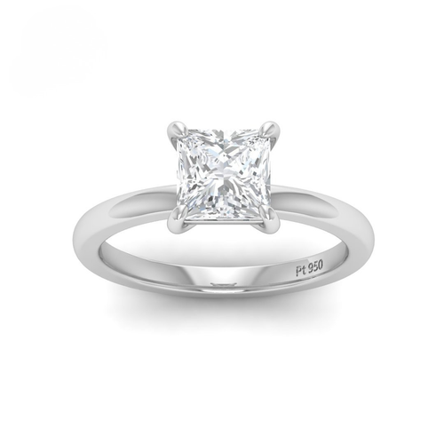 Load image 1 in gallery view. Anaya Solitaire Princess Cut With Diamond Engagement Ring
