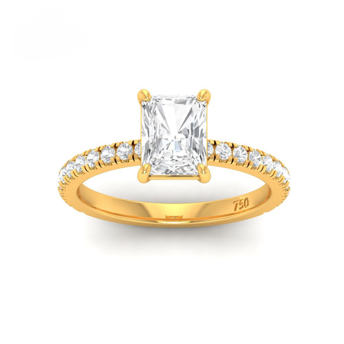 Load image 1 in gallery view. Athena Radiant With Diamond Band Engagement Ring