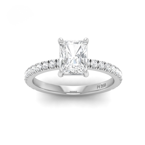Load image 1 in gallery view. Athena Radiant With Diamond Band Engagement Ring