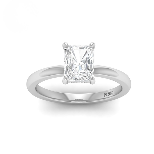 Load image 1 in gallery view. Kiara Radiant Cut Diamond With Hidden Halo Engagement Ring