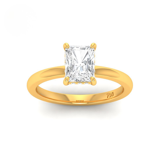 Load image 1 in gallery view. Kiara Radiant Cut Diamond With Hidden Halo Engagement Ring