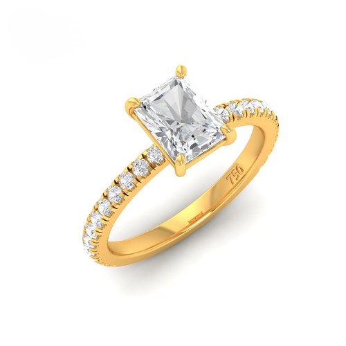 Load image 1 in gallery view. Athena Radiant With Diamond Band Engagement Ring