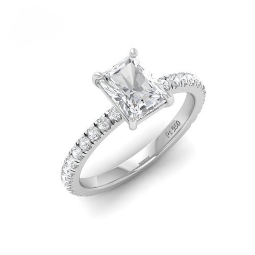Load image 1 in gallery view. Athena Radiant With Diamond Band Engagement Ring