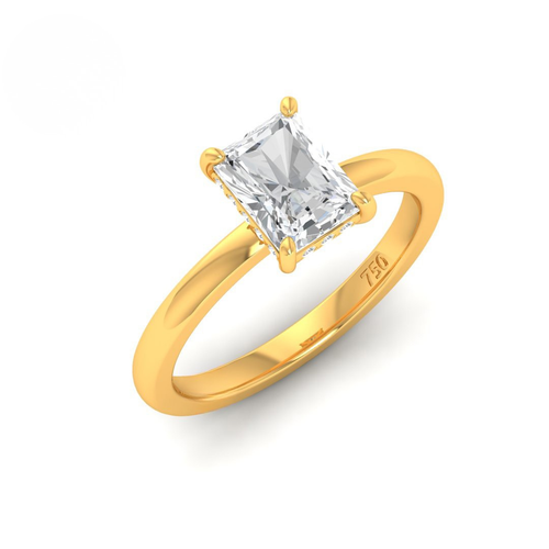 Load image 1 in gallery view. Kiara Radiant Cut Diamond With Hidden Halo Engagement Ring
