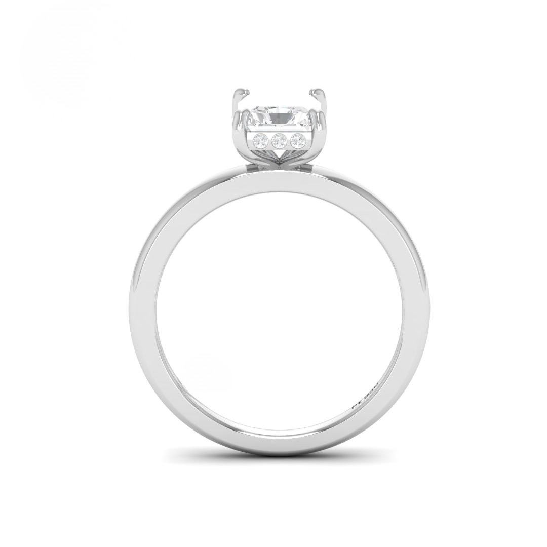 Kiara Radiant Cut Diamond With Hidden Halo Engagement Ring