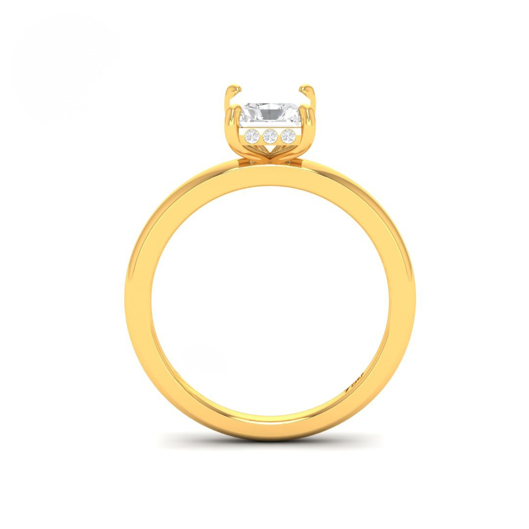 Kiara Radiant Cut Diamond With Hidden Halo Engagement Ring