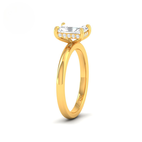 Load image 1 in gallery view. Kiara Radiant Cut Diamond With Hidden Halo Engagement Ring