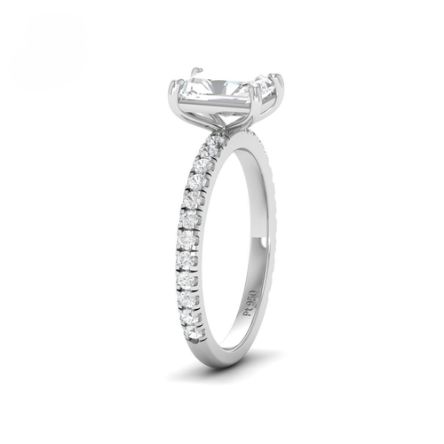 Load image 1 in gallery view. Athena Radiant With Diamond Band Engagement Ring