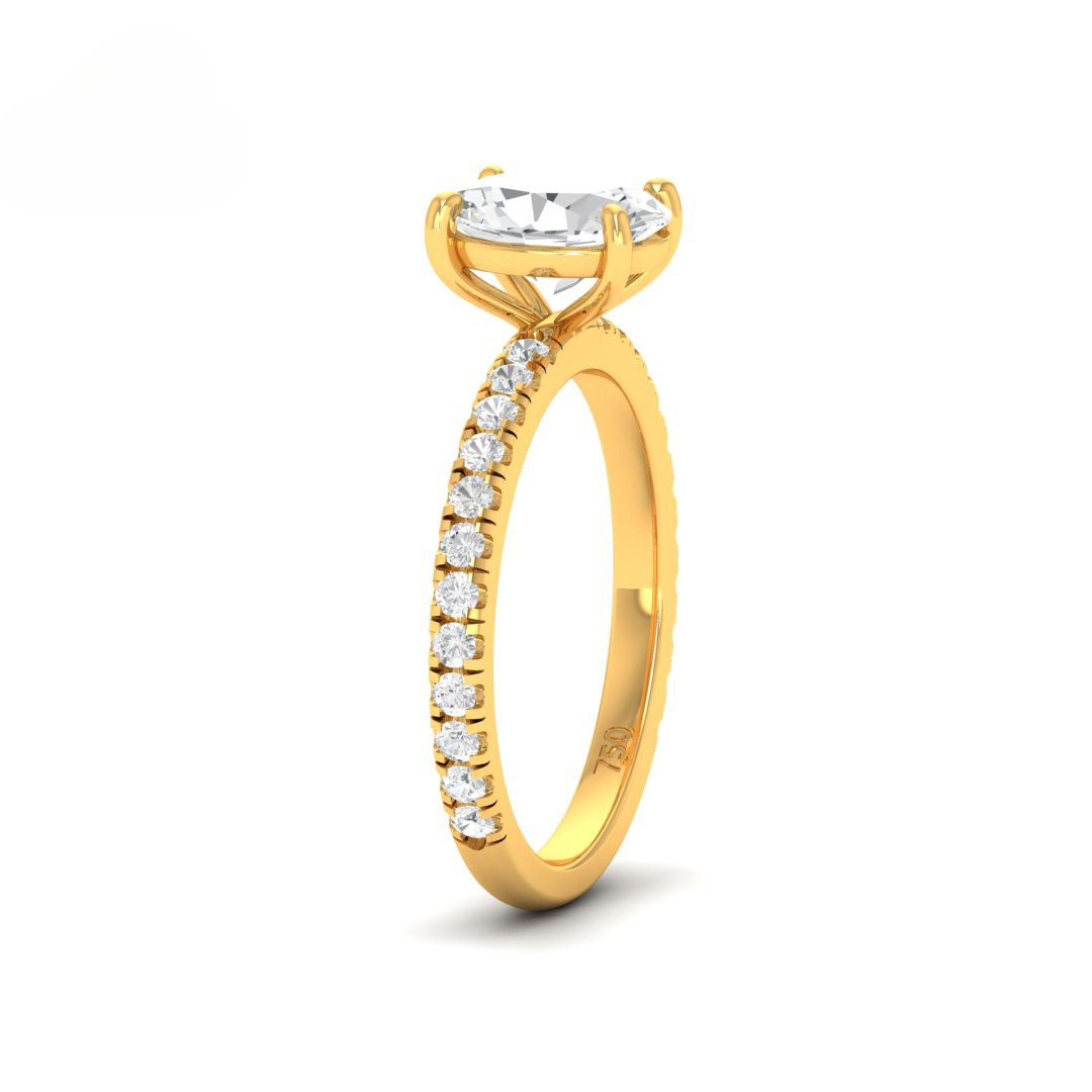 Athena Oval With Diamond Band Engagement Ring