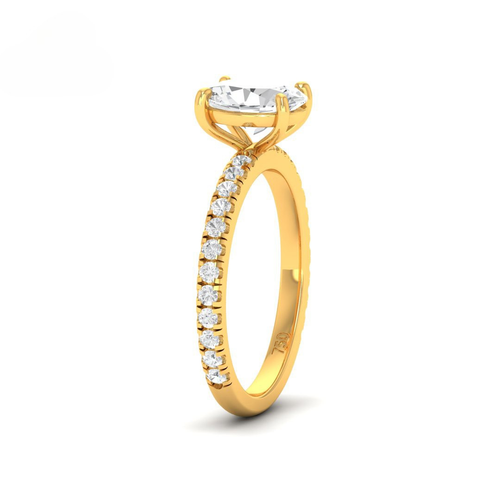 Load image 1 in gallery view. Athena Oval With Diamond Band Engagement Ring