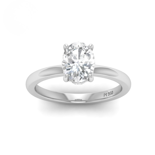 Load image 1 in gallery view. Kiara Oval Cut Diamond With Hidden Halo Engagement Ring