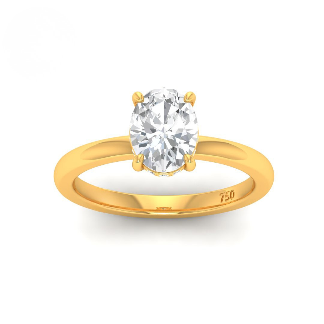 Kiara Oval Cut Diamond With Hidden Halo Engagement Ring