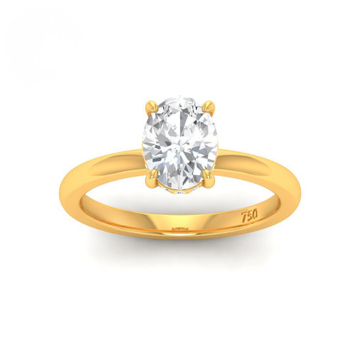 Load image 1 in gallery view. Kiara Oval Cut Diamond With Hidden Halo Engagement Ring