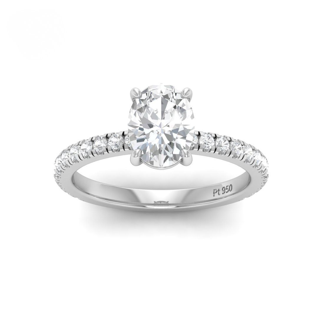 Athena Oval With Diamond Band Engagement Ring
